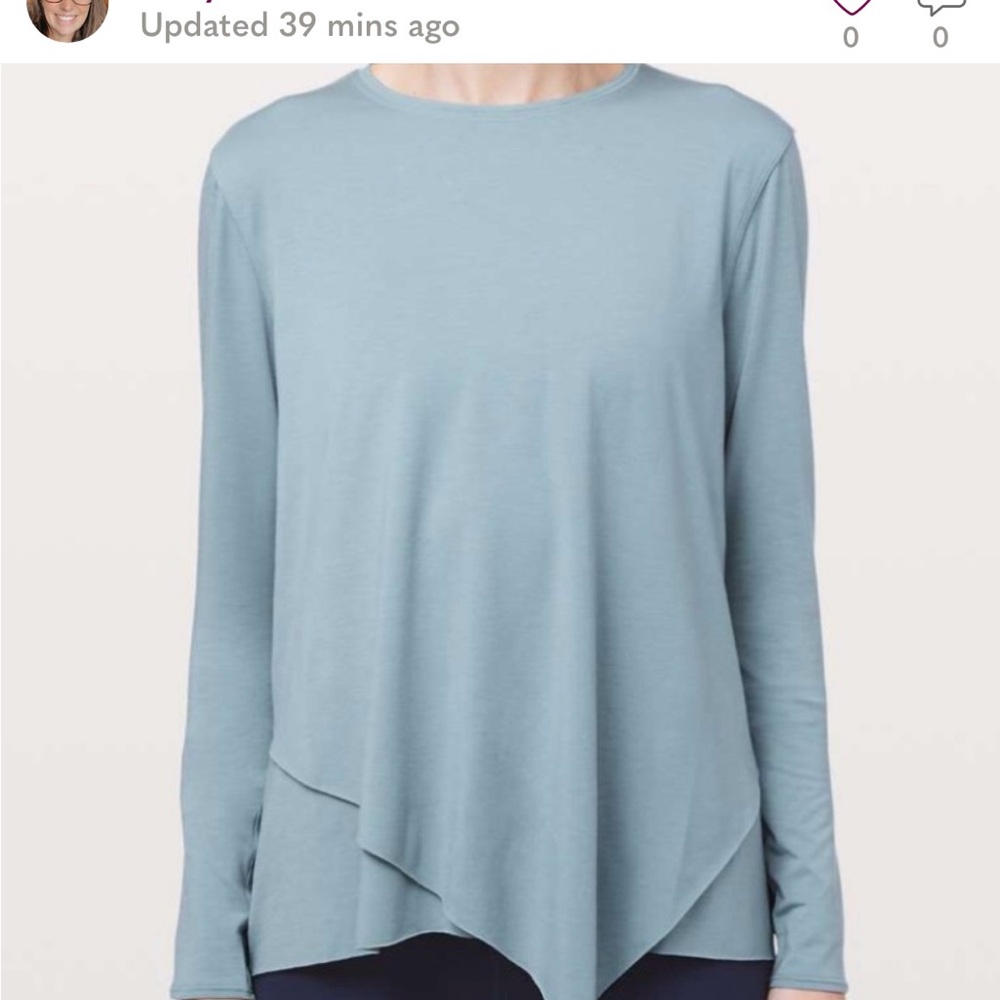 Lululemon athletica Sweetest Day Long Sleeve Asymmetrical Top - Blue